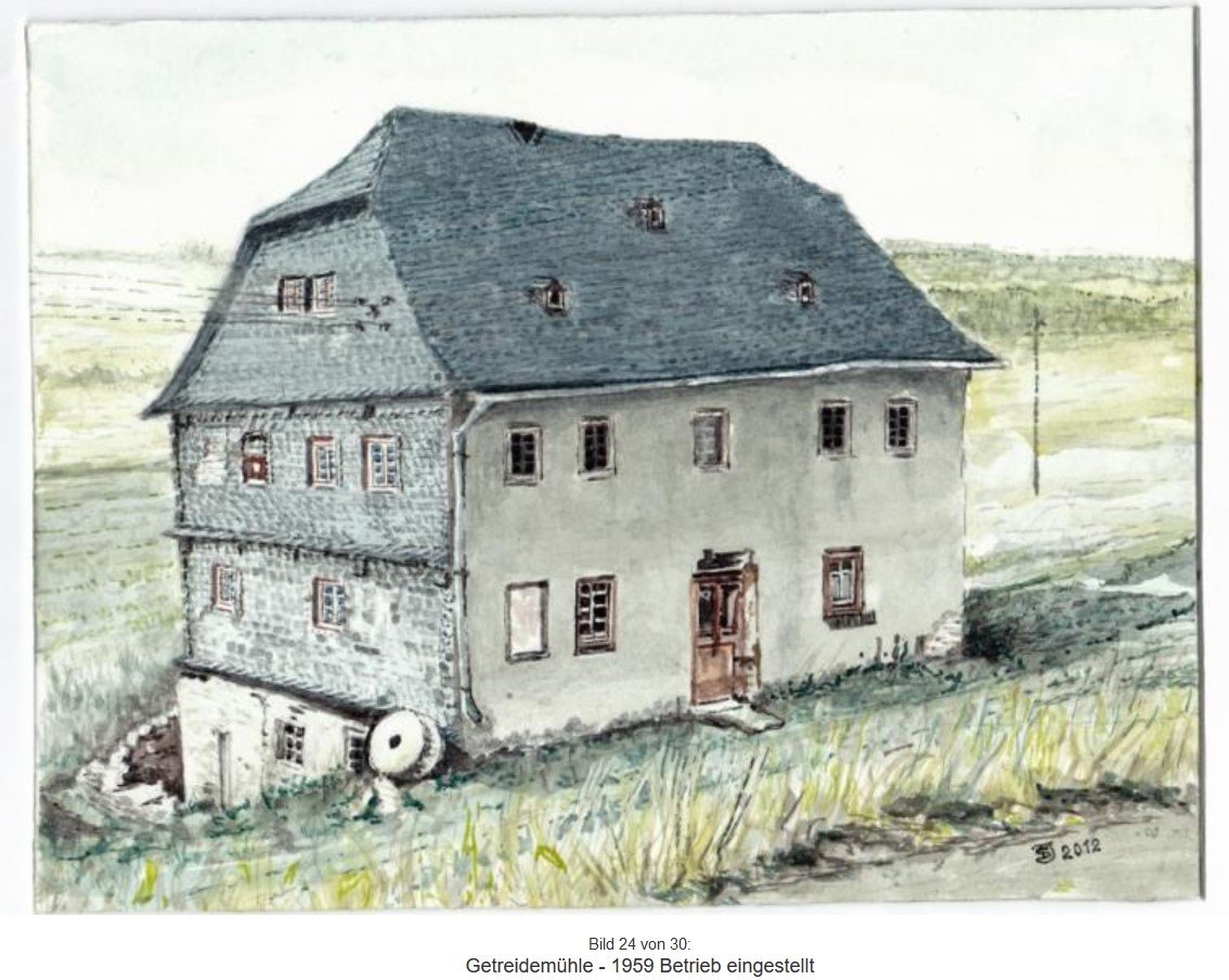Umstritten, ob dieses Bild die Ohlweiler Mühle darstellt oder sonst irgendetwas ganz anderes.