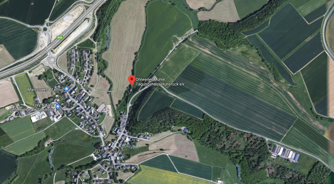 Die Lage der Alten Mühle am Ortsrand von Ohlweiler