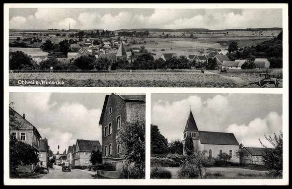 Historische Postkarte von Ohlweiler im Hunsrück
